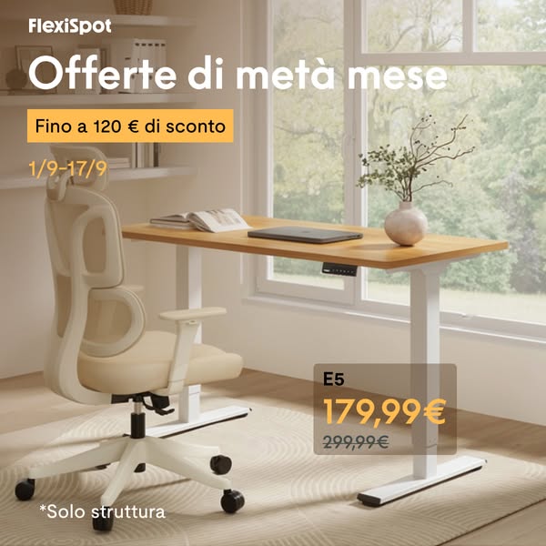 FlexiSpot E5: struttura scontata di 120€