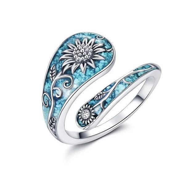 Turquoise Sunflower Ring
