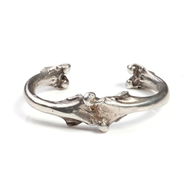 Large Bone Cuff Silver