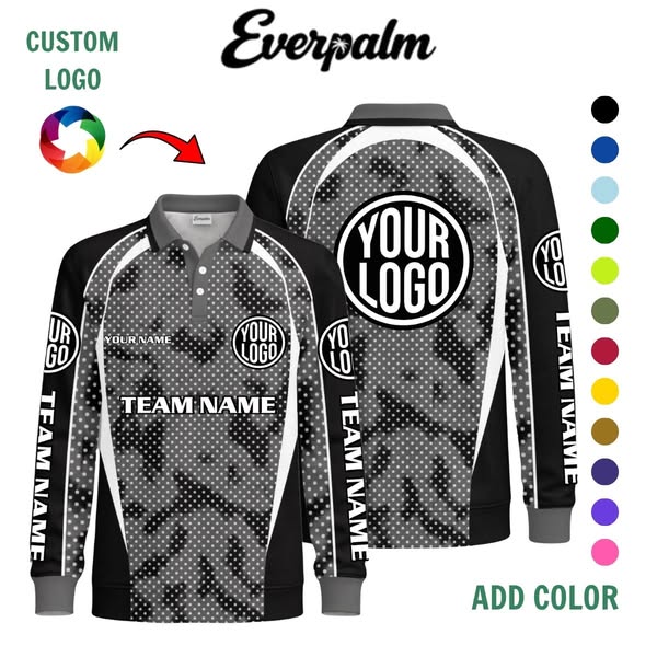 Custom Polka Dot Gradient Splash Grid Curved Raglan Side Panel Accents