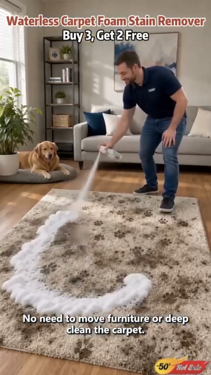 Waterless Carpet Foam Stain Remover