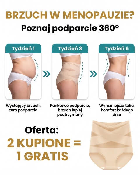 Brzuch w menopauzie? To kwestia podparcia.