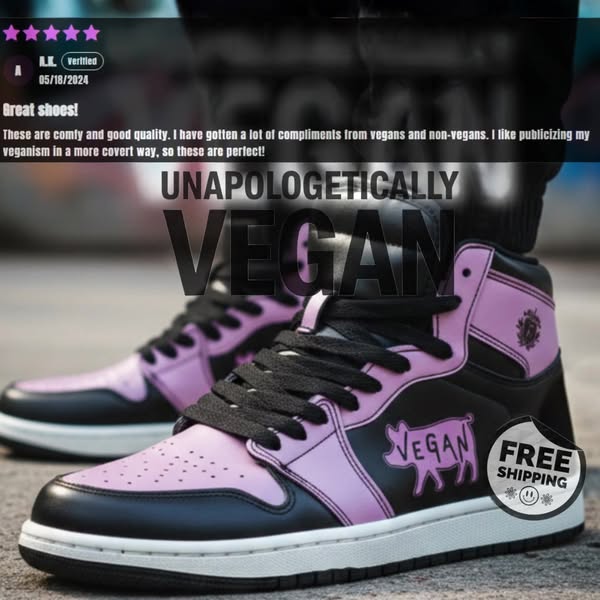 Vegan Retro High-Top Sneakers Pink & Black | Sarcastic Rhino