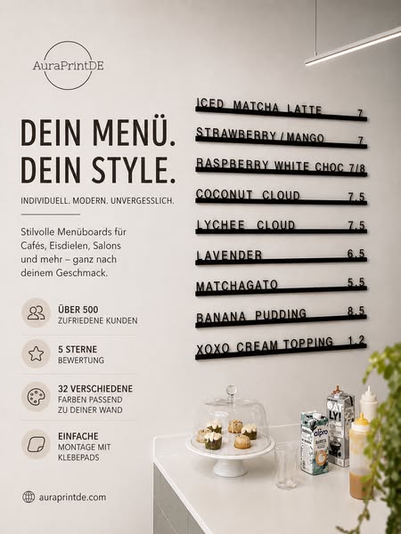 DAS MENÜBOARD, DAS DEIN CAFÉ AUFWERTET.