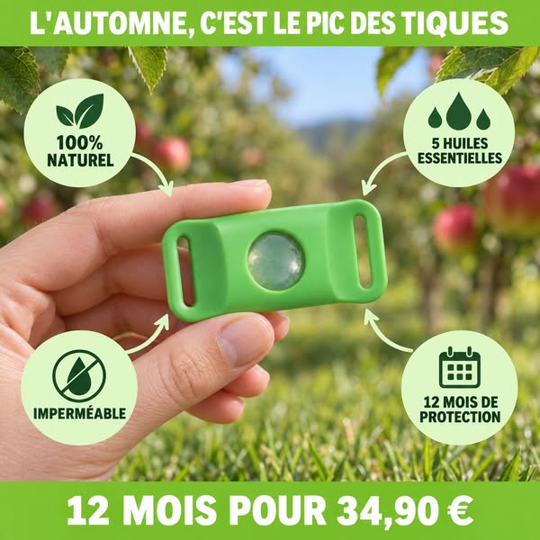 Un pendentif. 12 mois. Zéro tique.