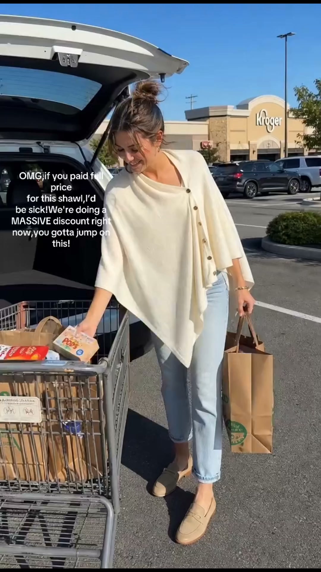50% OFF Knit Shawl Cape
