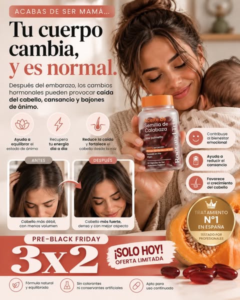Capsulas de aceite de semilla de calabaza posparto