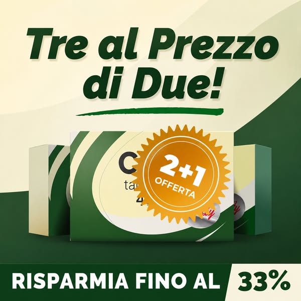 Ordina subito, 2+1 attivo solo per poco.