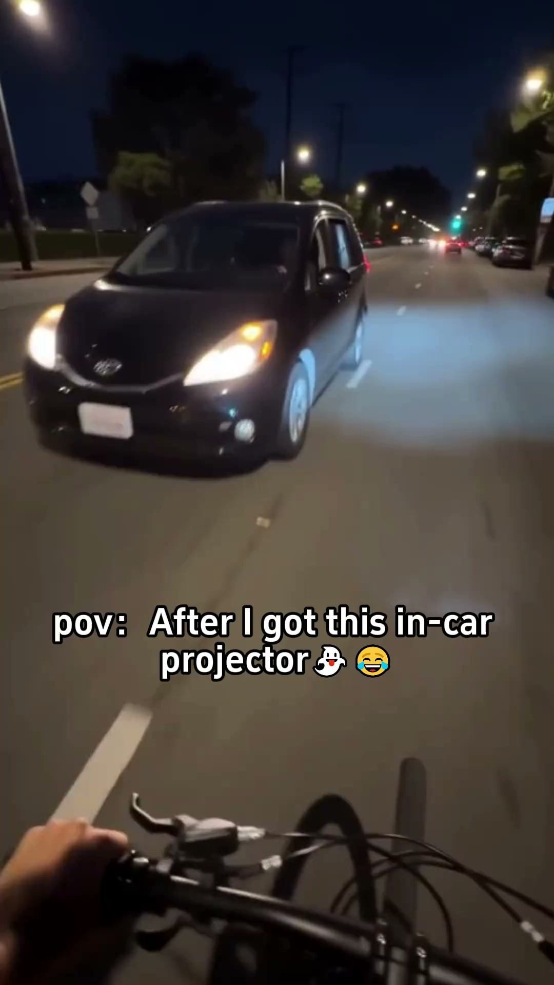 Park your car. Turn on the projector. Watch people jump.