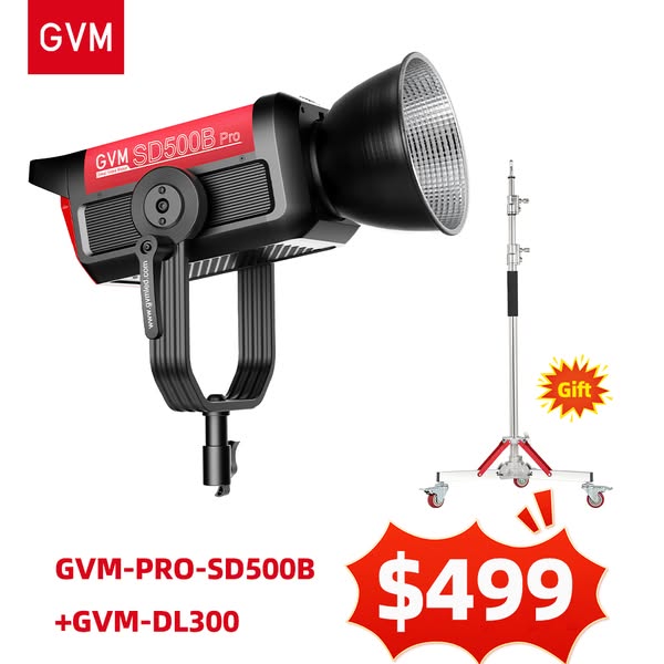 GVM PRO-SD500B 500W Bi-Color Monolight (V-mount & Mesh Bluetooth)(Incl
