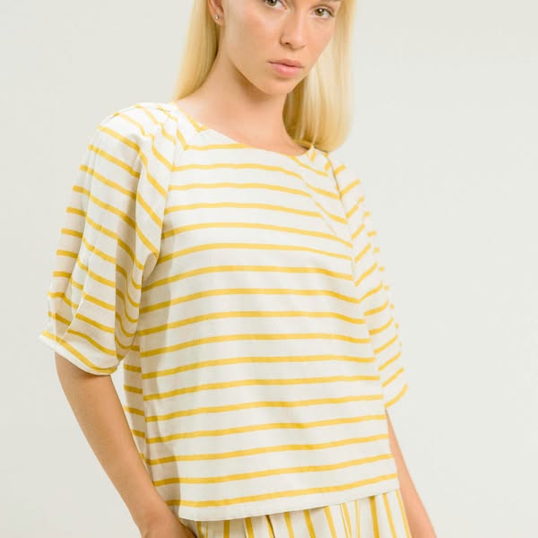 Blusa Rayas Mostaza