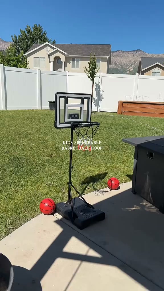 Adjustable Kids Basketball Hoop | Timer & Stable Base