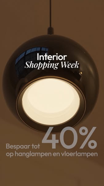 Interior Shopping Week - tot 40% korting op staande lampen & hanglampen.