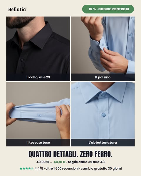 Quattro dettagli. Zero ferro.