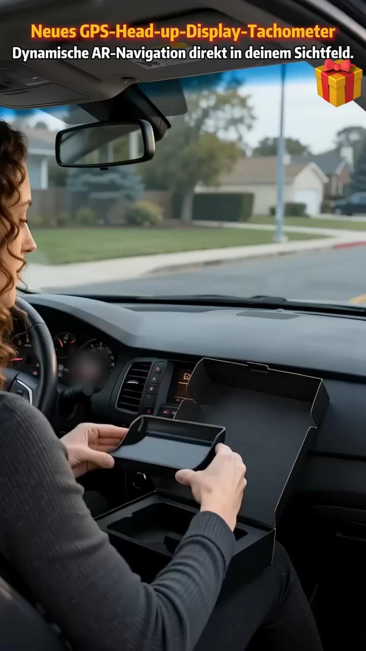 Head-Up-Display mit digitalem Tachometer, Ampelanzeige und Rotlichtblitzer-Warnung