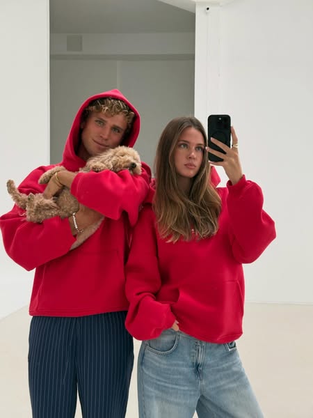 Oversize Hoodie Cherry Red