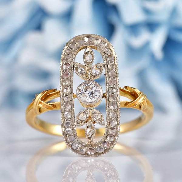 £1,850, Antique Edwardian Diamond 18ct Gold & Platinum Engagement Ring