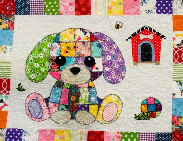 Patchwork Puppy Quilt Pattern - PDF Download | Baby Blanket, Wall Hang