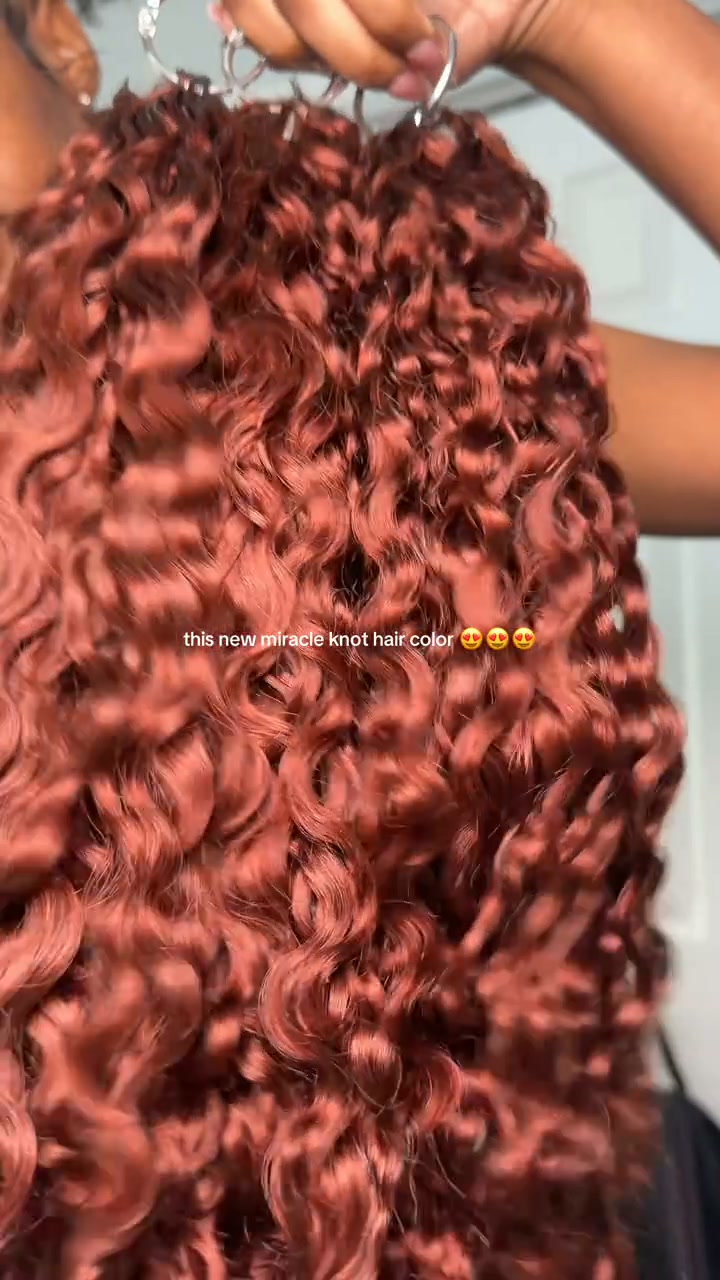 OQ HAIR Breathable Reddish Brown Burmese Curly Crochet Human Hair Seamless Blend For Daily Wear