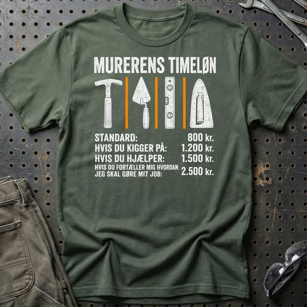 Murerens Timeløn – sjov håndværkergave