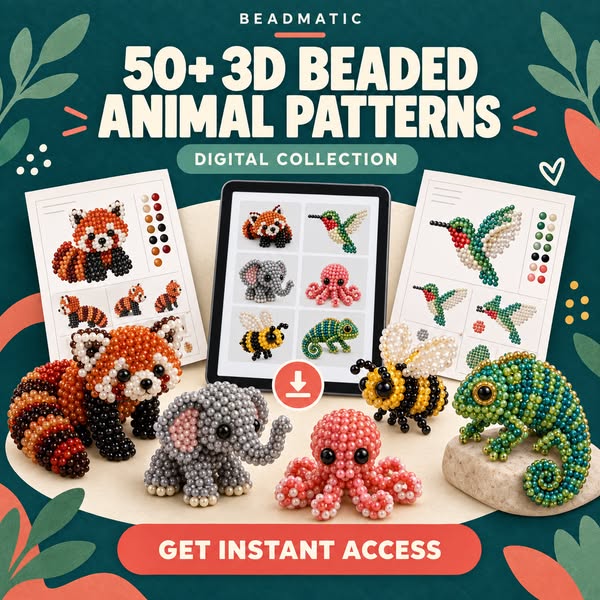50+ 3D Beaded Animal Patterns