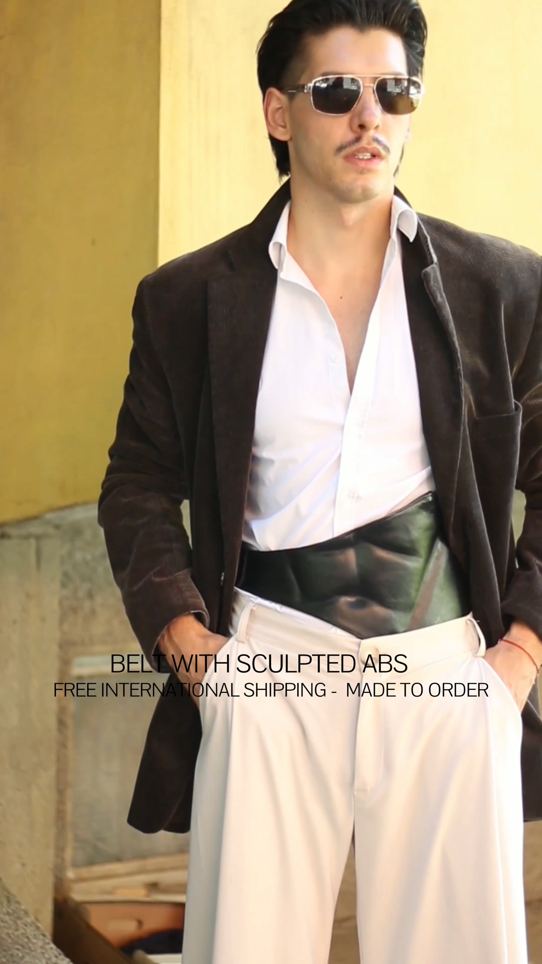 Asymmetric Belt with Moulded Abs. Free International Shipping.