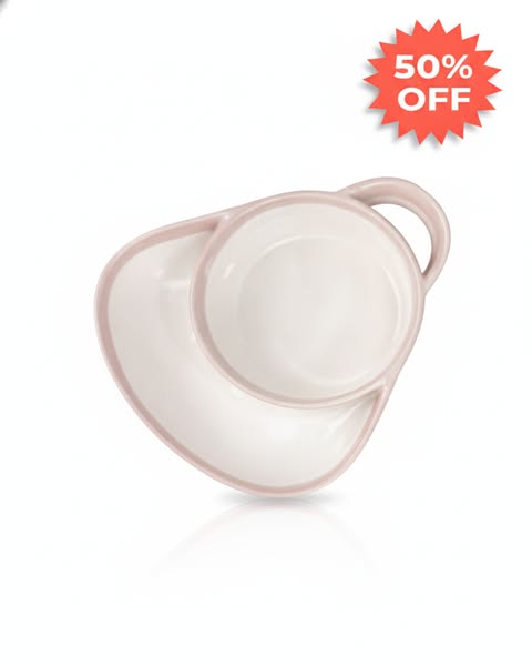 Vintage Reactive Glaze Divided Ceramic Serving Bowl