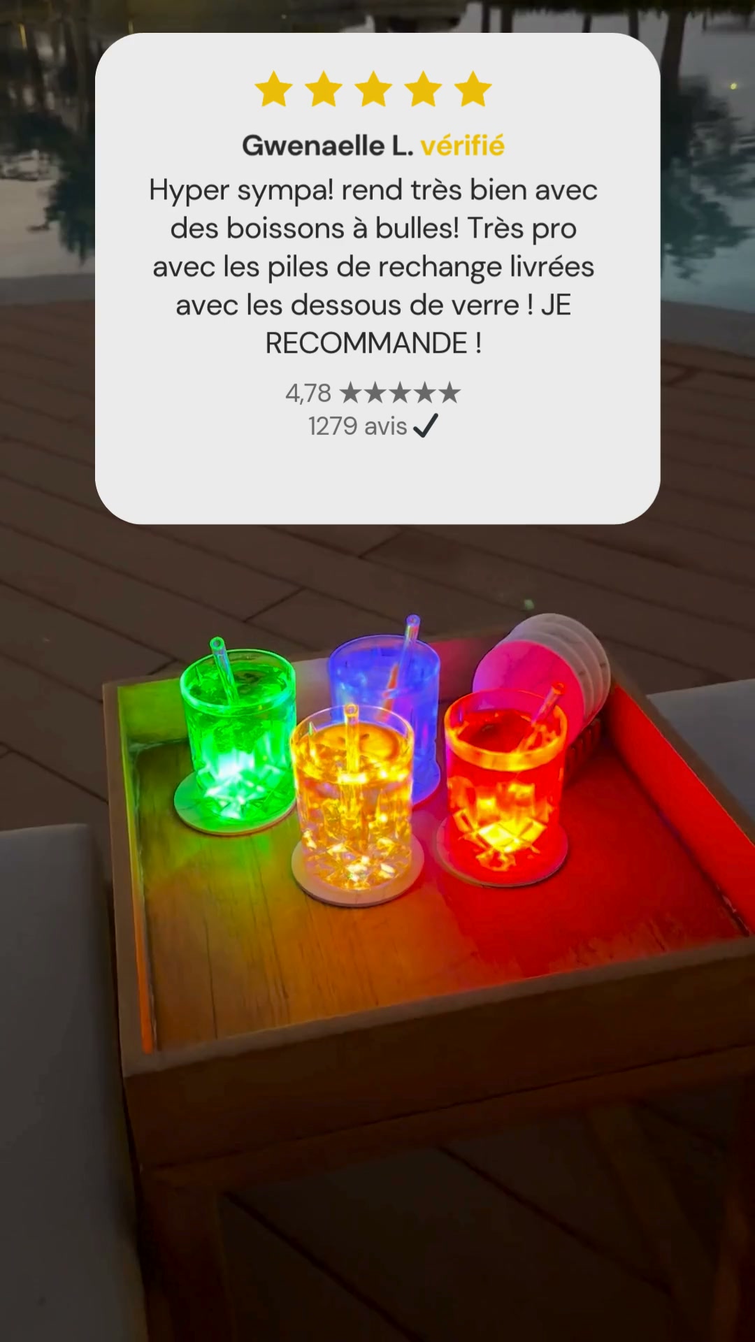 Dessous de verre lumineux – Fabriqués en Allemagne