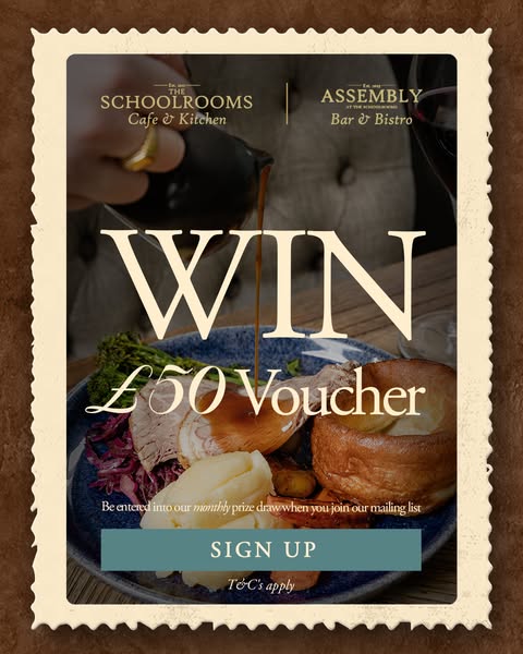Join Our Mailing List For Your Chance To Win A £50 Voucher