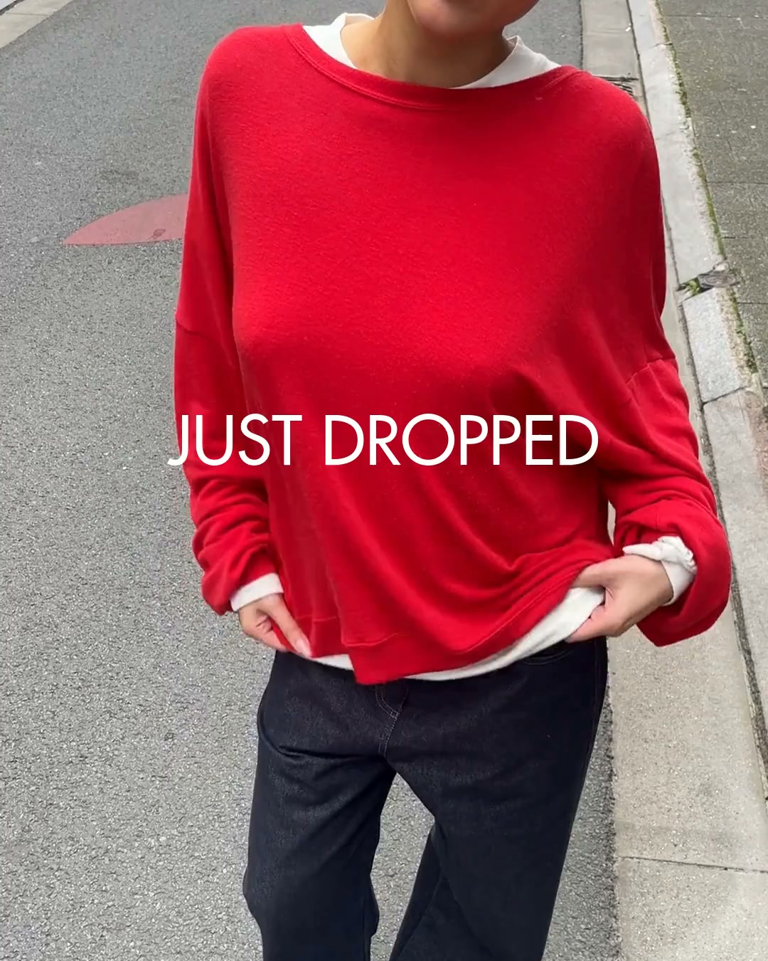 Long sleeve tee red