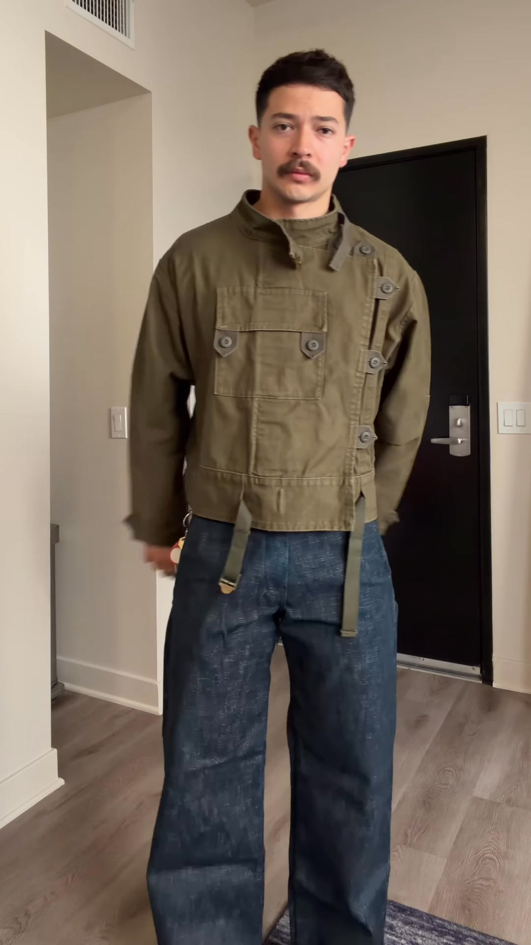 Vintage Military-Inspired Heavy Canvas Utility Jacket