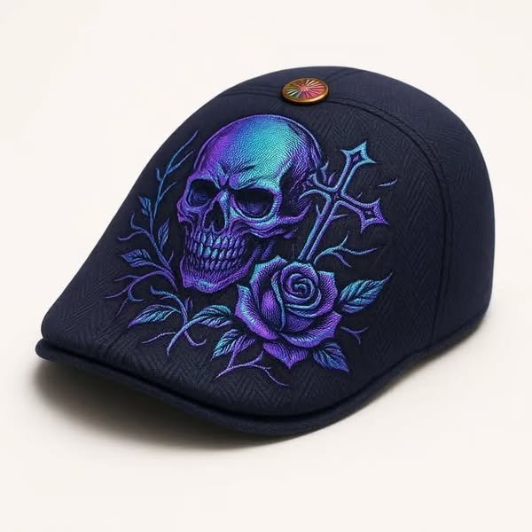 Handcrafted Skull & Thorn Flat CapLast Day 50% OFFBuy 2 Free Shipping