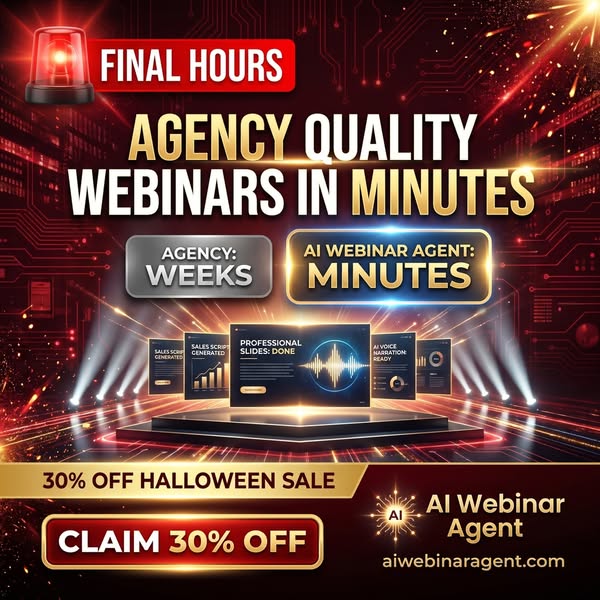 AI Webinar Agent Halloween Sale: 30% Off