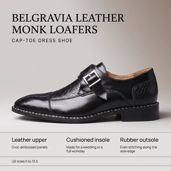 Belgravia Leather Monk Loafers