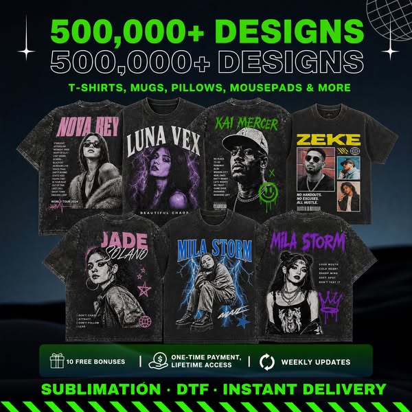 Trending Artist Tees, Ready to Print