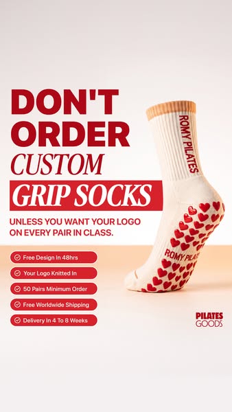 Get your free grip sock design. No order needed.