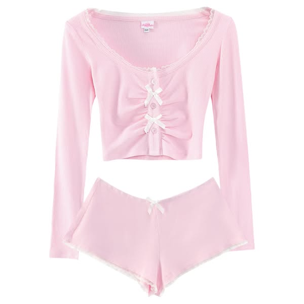 Angelic Allure Lacey Bow Matching Set