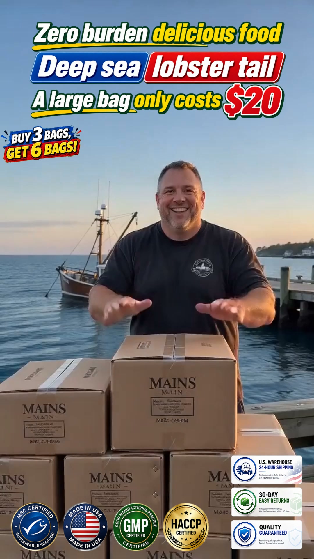 Wild Maine Lobster Tails — Buy 3, Get 3 FREE!