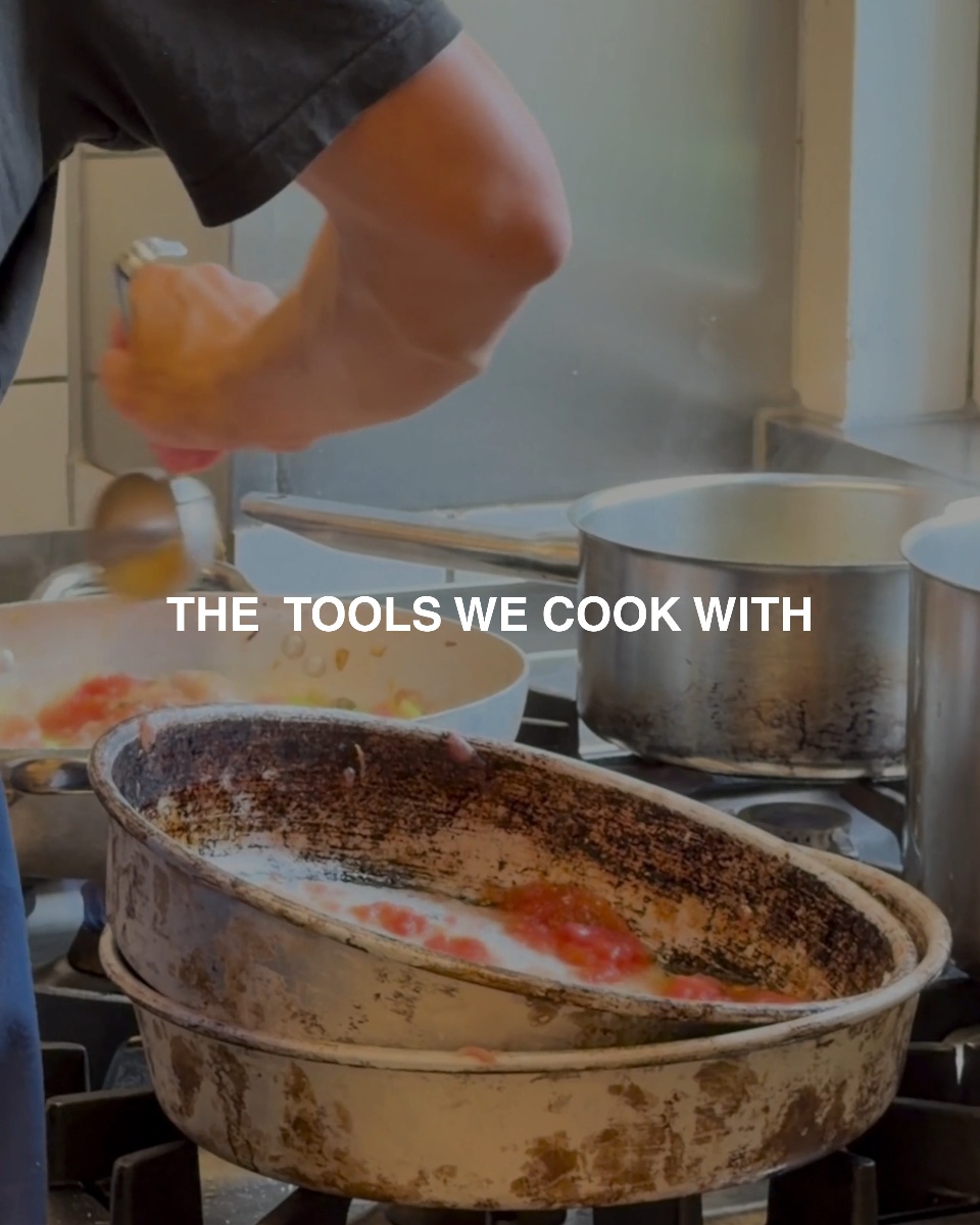 The pans Osteria 16 uses everyday