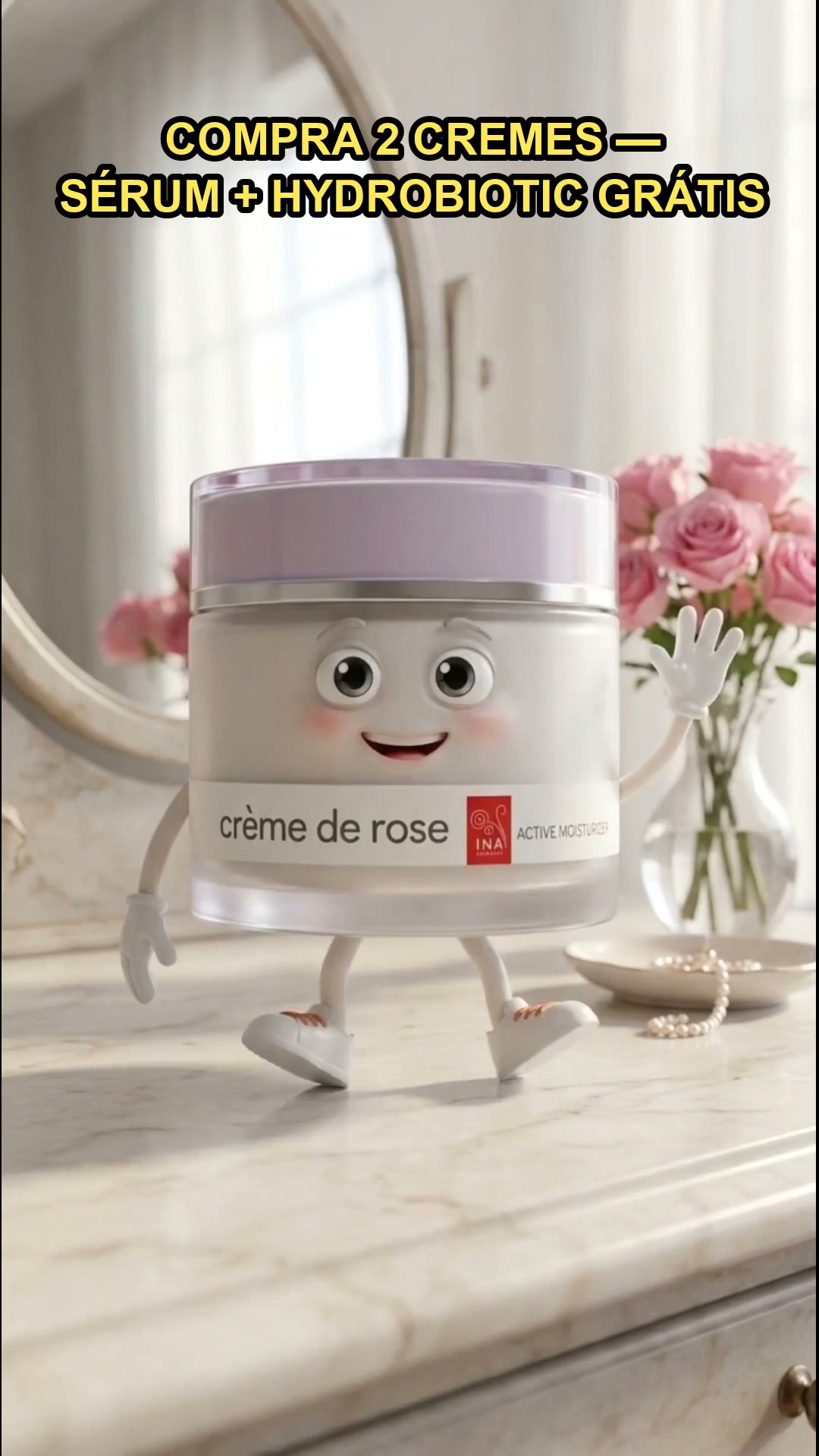 Creme de dia com rosa e SPF