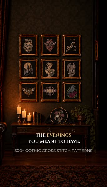 Start Your Ritual Tonight — 500+ Gothic Cross Stitch Patterns.