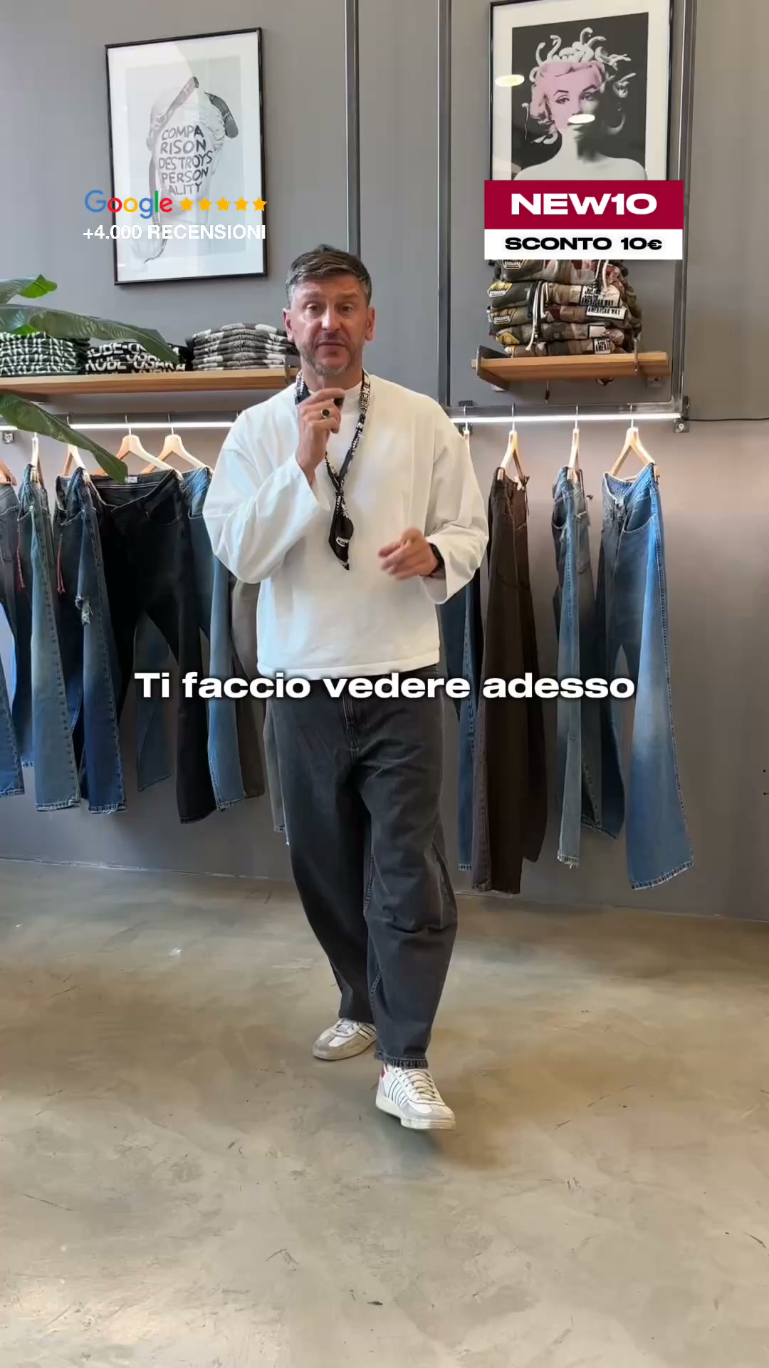 Jeans baggy grigio scuro