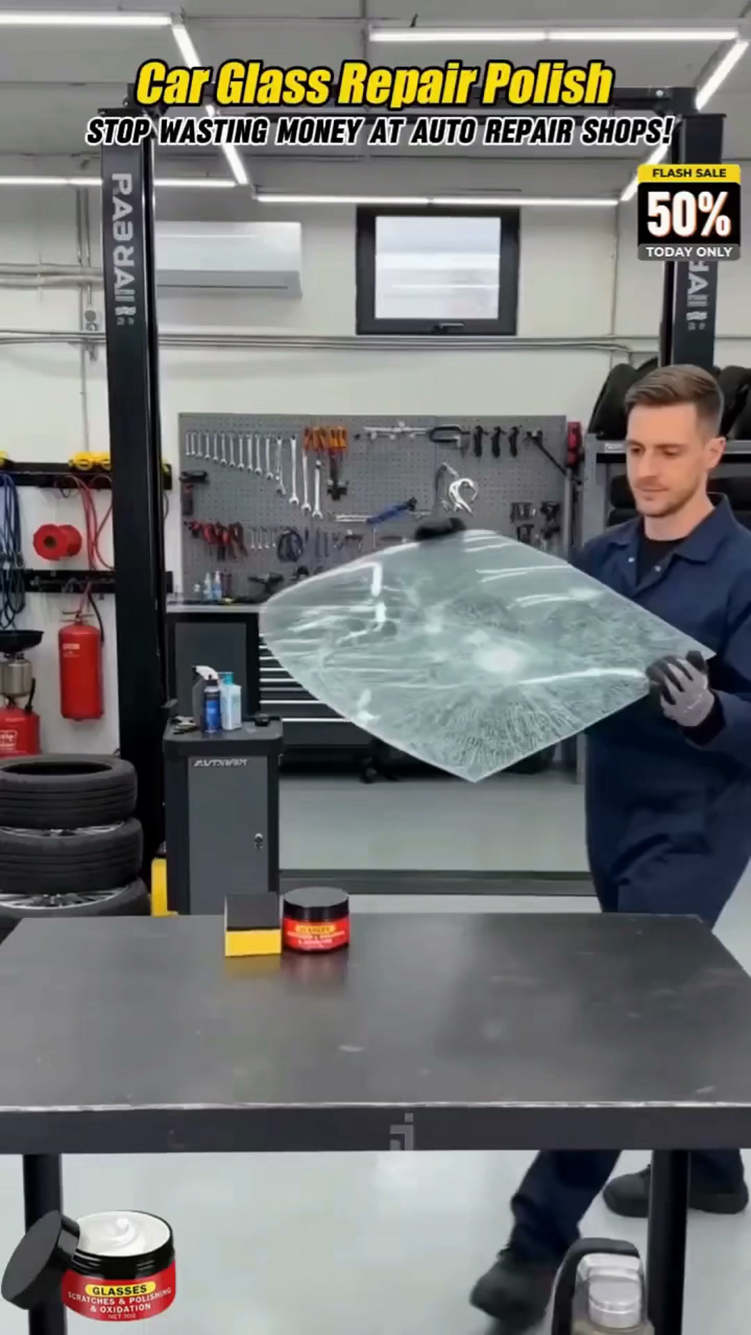 Professionelle Glaspolierpaste für Autoscheiben Kratzer entfernen für klare Sicht