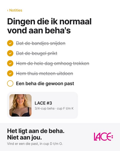 Het ligt aan de beha. Niet aan jou.