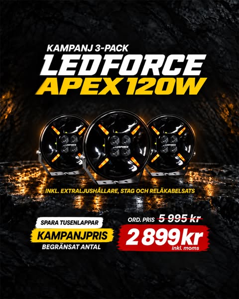 LEDFORCE APEX 3-pack för 2 899 kr – Spara 52%