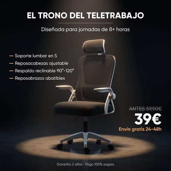 Silla Ergonómica de Oficina – Solo 39,00 €