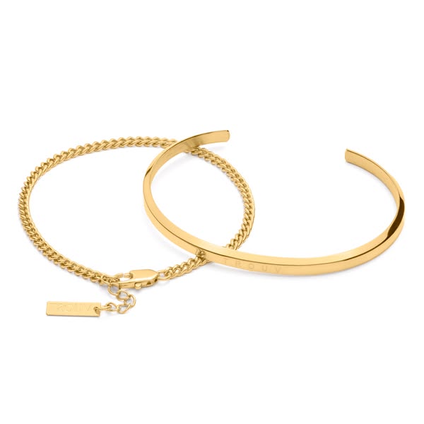 Zestaw Modern & Cuff (złoty) - Regular - 18cm + 2cm Przedłużka