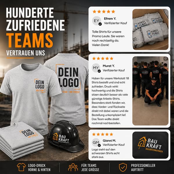 Firmenshirts mit Logo - heute mit 40% Rabatt