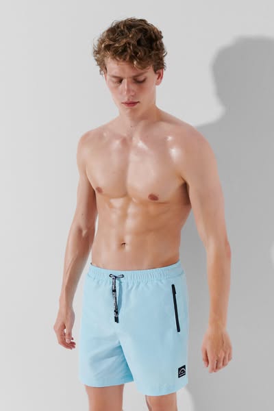 KARL LAGERFELD ΑΝΔΡΙΚΟ ΣΟΡΤΣ ΜΑΓΙΟ RUE ST-GUILLAUME TONAL DIAGONAL KARL LOGO BOARD SHORTS AQUA 230M2204