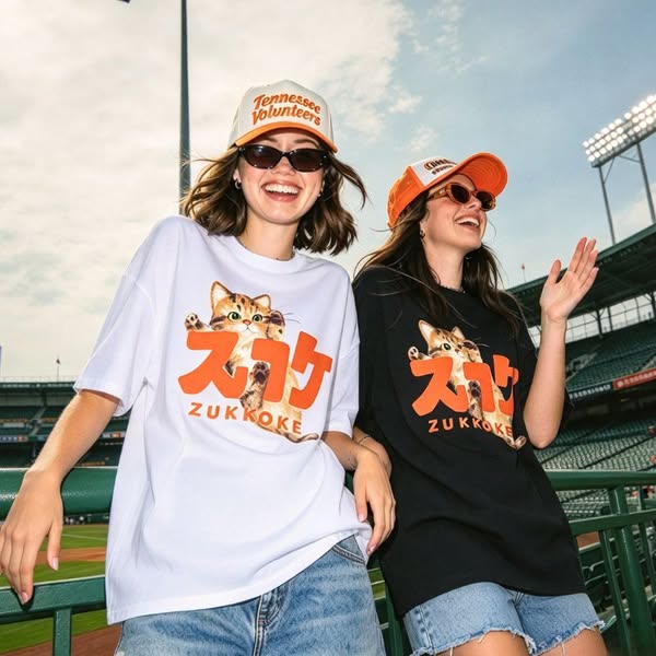 Japanese Zukkoke Cat Tee